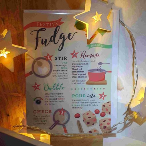 Weihnachtskarte mit Fudge-Rezept