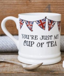 Teetasse * Keramiktasse * Union Jack Girlande * You Are Just My Cup Of Tea